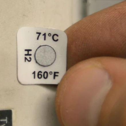 Tempilabel® Series 21 — single-level self-adhesive temperature indicator